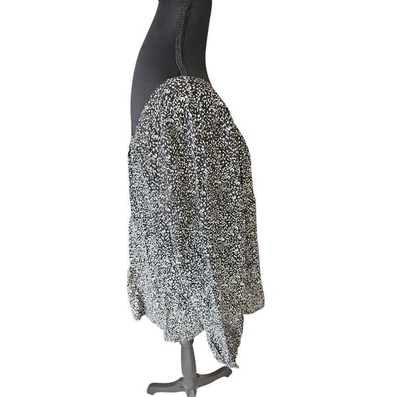 Black & White spots With Square Neck Peasant Blouse Old Navy L Boho Puff Sleeve - Picture 4 of 9